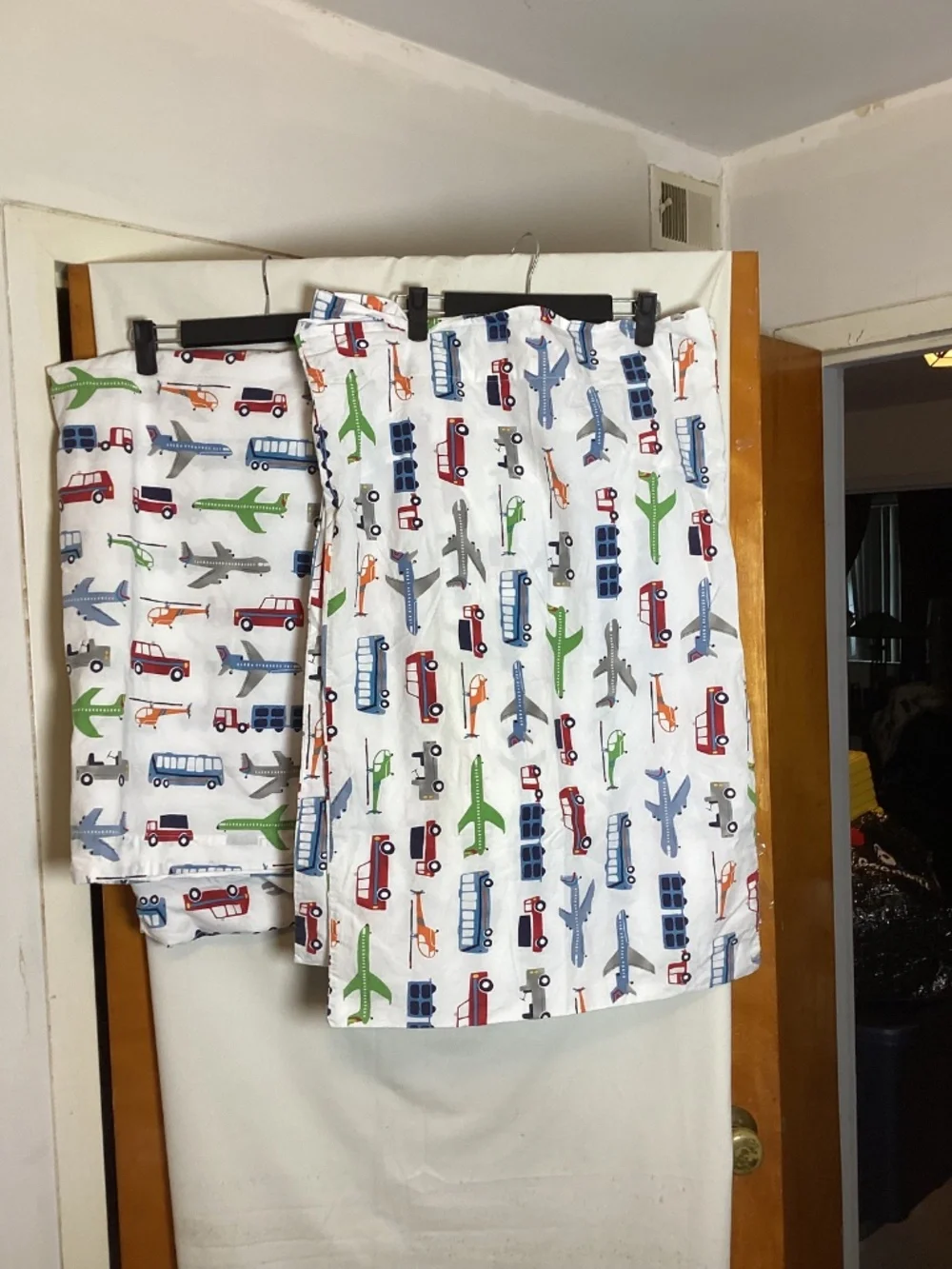Pottery Barn Kids planes,trucks & cars printed Full/ Double sheet set